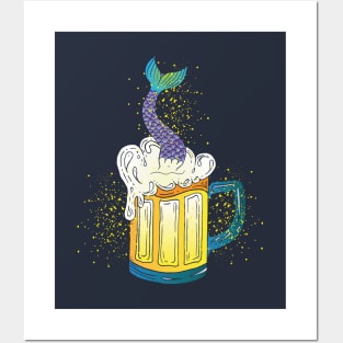 Beer with mermaid inside Posters and Art